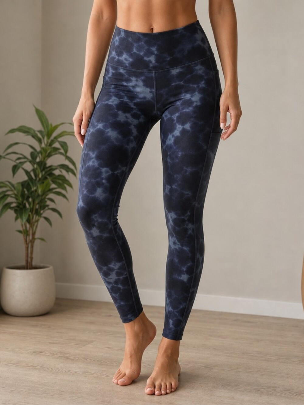 Danskin Navy Tie-Dye High-Waist Leggings
